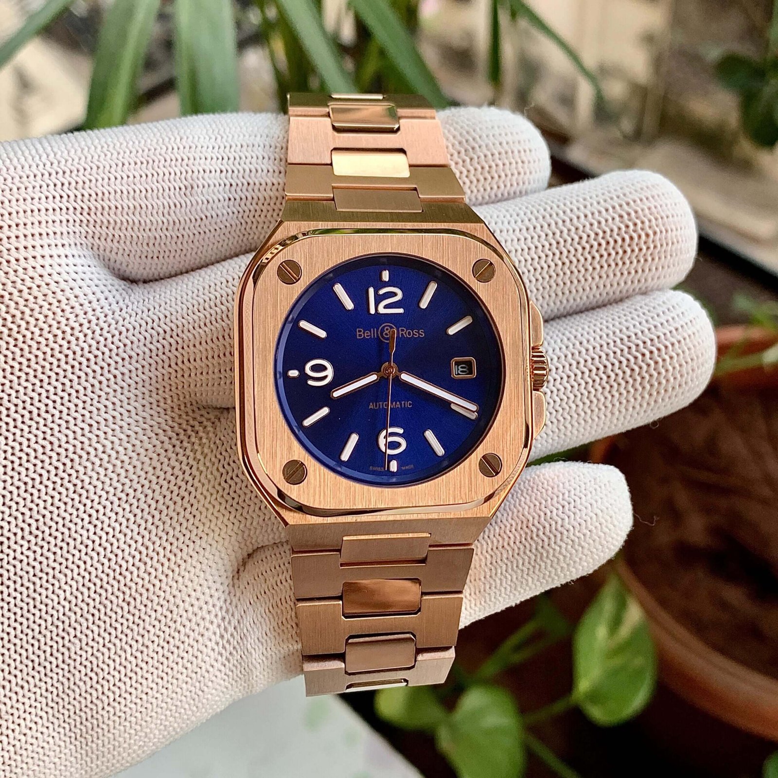 Bell & Ross BR05 Urban Automatic Rose Gold and Blue