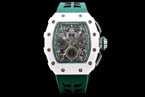 Richard Mille Super Clone RM 011-03 Green Rubber Strap