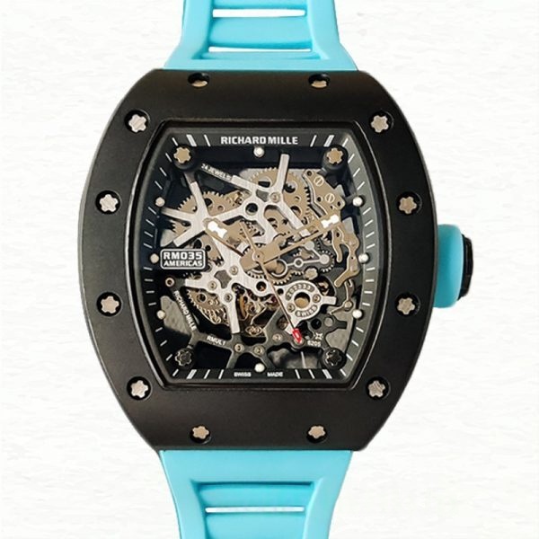 Richard Mille Super Clone RM35 Men Mechanical Watch Skeleton Dial