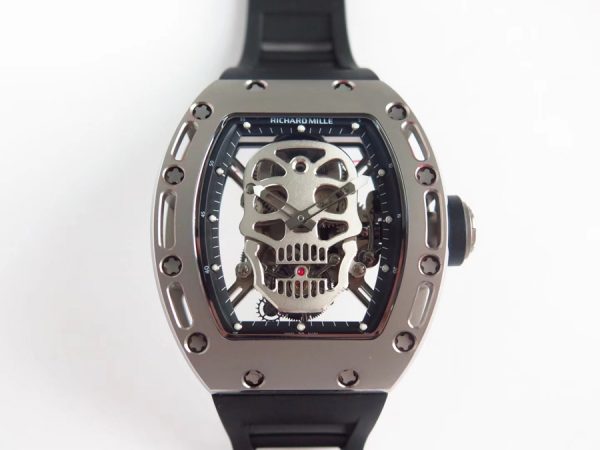 Richard Mille Super Clone RM 052 Black Rubber Strap Titanium Bezel