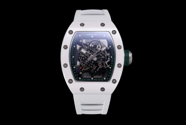 Richard Mille Super Clone RM 055 White Strap White Ceramic Material Case