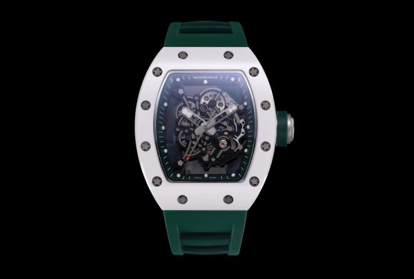 Richard Mille Super Clone RM 055 Green Strap White Ceramic Bezel