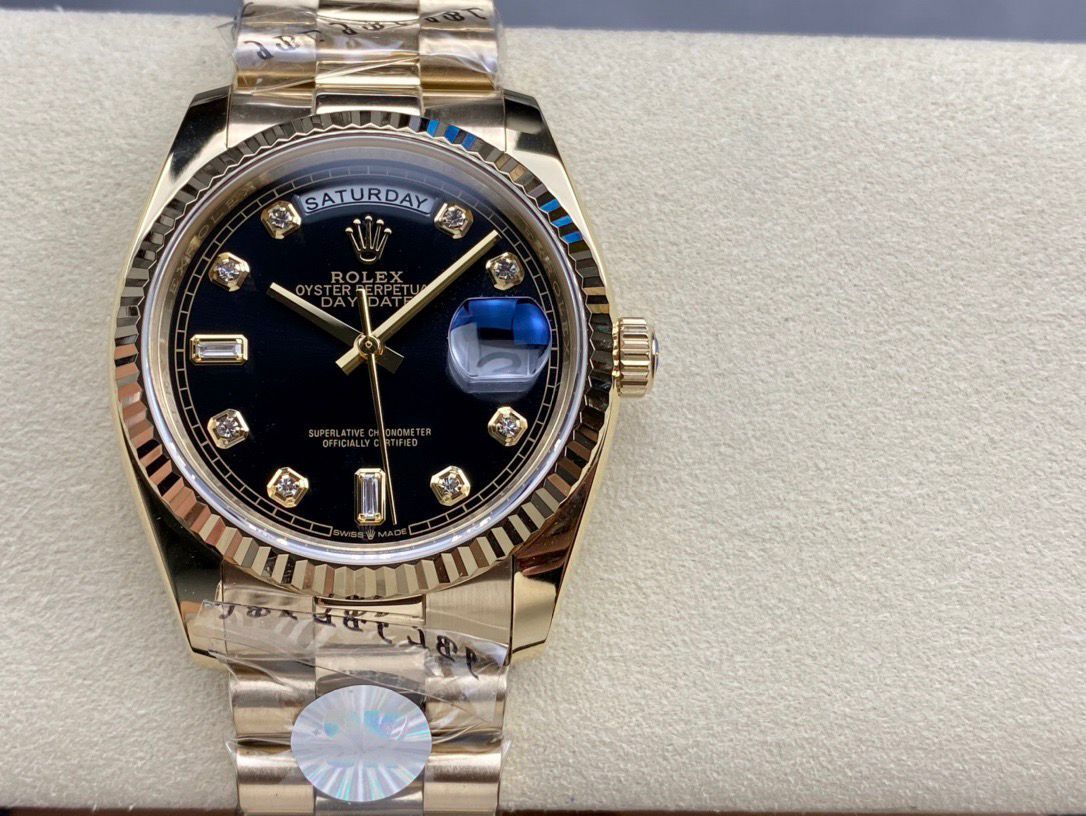 Rolex DayDate Oyster Perpetual 36mm Diamond Markers 3255 Swiss Movement Super Clone